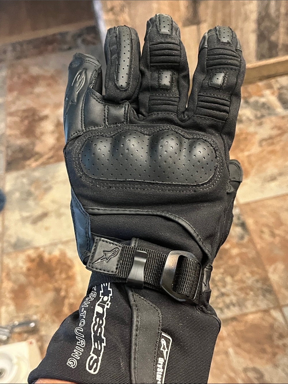 Alpinestars Black Tech-Riding Protective Motorcycle Gloves Size L - Picture 10 of 11
